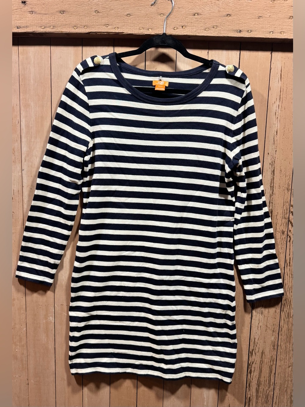 Joe Fresh Navy and White Striped Boatneck Mini Dress